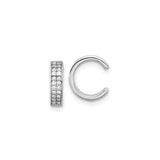 Sterling Silver Ear Cuff for Women with Front Row of Cubic Zirconia, Non Pierced Cartilage Earring Featuring Modern Minimalist Design, Stackable Open Cuff for Fashion Everyday Jewelry Looks