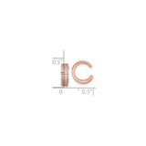 Sterling Silver Rose Gold Plated Ear Cuff Two Row CZ Pave