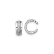 Sterling Silver Ear Cuffs for Women with Double Band Design and Clear Cubic Zirconia Stones, Non Pierced Earrings with Modern Minimalist Style, Sparkly Fashion Earcuffs for Everyday Wear