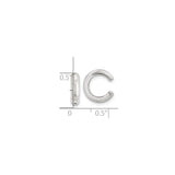 Sterling Silver Grooved Letter C Charm Bead For Bracelets