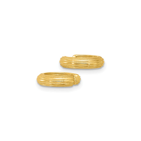 Gold Plated Sterling Silver Ear Cuff with Ribbed Texture