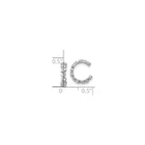 Sterling Silver Hoop Earrings Twisted Scroll Baguette CZ