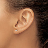 Sterling Silver Six Prong CZ Stud Earrings Round Cut