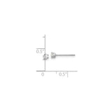 Sterling Silver Six Prong CZ Stud Earrings Round Cut