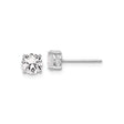 Sterling Silver Stud Earrings with Created Sapphire in Classic 4-Prong Setting