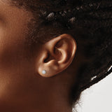 Sterling Silver Stud Earrings with 3mm Round Cubic Zirconia, Minimalist Prong Set Design