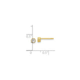 Sterling Silver Stud Earrings with Cubic Zirconia, Beaded Bezel Setting, Gold Plated, Minimalist Style