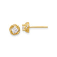 Sterling Silver Knot Swirl Stud Earrings with Cubic Zirconia Center and Accent Stones