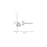 Sterling Silver Triangle Stud Earrings with Cubic Zirconia, Minimalist Geometric Design for Women