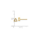 Gold Plated Sterling Silver Triangle Stud Earrings Gemstones