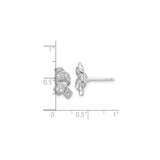 Sterling Silver Knot Stud Earrings with Cubic Zirconia, Twisted Love Knot Design