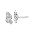 Sterling Silver Knot Stud Earrings with Cubic Zirconia, Twisted Love Knot Design