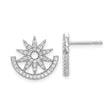 Sterling Silver Sunburst Stud Earrings for Women with Cubic Zirconia Accents, Celestial Design Symbolizing Light and Guidance, Starburst Motif Jewelry for Astrology and Spiritual Daily Wear