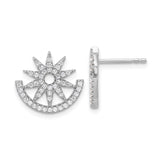 Sterling Silver Sunburst Stud Earrings for Women with Cubic Zirconia Accents, Celestial Design Symbolizing Light and Guidance, Starburst Motif Jewelry for Astrology and Spiritual Daily Wear