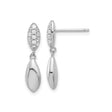 Sterling Silver Drop Dangle Earrings with Cubic Zirconia, Marquise Stud and Teardrop Design