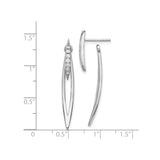 Sterling Silver Marquise Drop Earrings with Cubic Zirconia, Long Lightweight Dangle Design