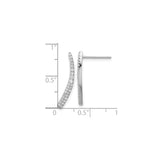 Sterling Silver Bar Stud Earrings with Cubic Zirconia, Minimalist Linear Design for Women