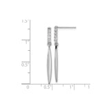 Sterling Silver Dangle Earrings with Cubic Zirconia, Slim Teardrop Design, Minimalist Style