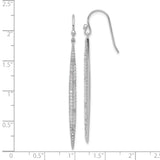 Sterling Silver Drop Earrings with Cubic Zirconia, Sleek Linear Dangle Design for Women