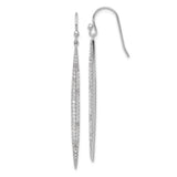 Sterling Silver Drop Earrings with Cubic Zirconia, Sleek Linear Dangle Design for Women