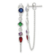 Sterling Silver Drop Earrings with Cubic Zirconia in Mixed Cuts and Colors for Women
