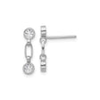 Sterling Silver Drop Dangle Earrings with Cubic Zirconia and Modern Link Chain Design