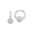 Sterling Silver Hoop Earrings with Cubic Zirconia Bead, Modern Minimalist Style for Women