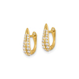Sterling Silver Tapered Hoop Earrings with Cubic Zirconia, Gold Plated, Sleek Modern Design