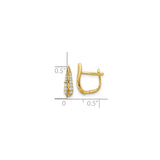 Sterling Silver Tapered Hoop Earrings with Cubic Zirconia, Gold Plated, Sleek Modern Design