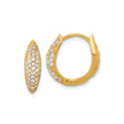 Sterling Silver Hoop Earrings with Cubic Zirconia, Marquise Design, Gold-Plated Modern Style
