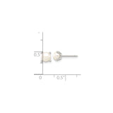 Sterling Silver Stud Earrings with White Round Cultured Pearl in Classic 4-Prong Setting