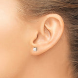 Sterling Silver Pearl Stud Earrings with Round White Freshwater Pearls, Minimalist Design