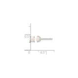 Sterling Silver Pearl Stud Earrings with Round White Freshwater Pearls, Minimalist Design