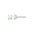 Sterling Silver Pearl Stud Earrings with Round White Freshwater Pearls, Minimalist Design