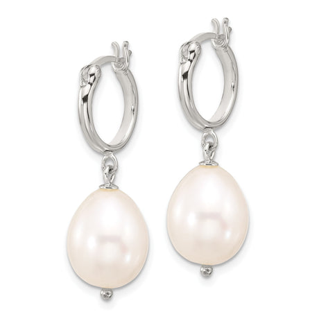Sterling Silver Drop Earrings with Freshwater Pearls, Classic Teardrop Design for Women