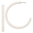 Sterling Silver Hoop Earrings with White Freshwater Cultured Pearls, Classic Formal Style