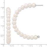 Sterling Silver Hoop Earrings with Natural Freshwater Pearls, Classic J-Hoop Design