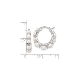 Sterling Silver Hoop Earrings with Freshwater Pearls, Modern Dangle Style for Women