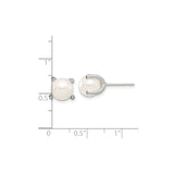 Sterling Silver Pearl Stud Earrings with Cubic Zirconia Accents, Classic Bridal Jewelry for Women