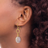 Sterling Silver Drop Earrings with Charoite, Gold Plating, Boho Dangle Style for Women
