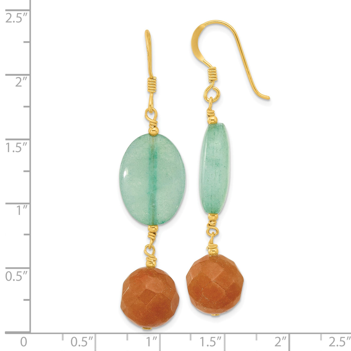 Sterling Silver Drop Earrings with Quartz and Aventurine, Boho Dangle Style for Women
