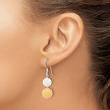 Sterling Silver Dangle Earrings with Honey Jade and White Howlite, Modern Boho Style