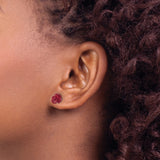 Sterling Silver Rose Stud Earrings with Carved Coral Floral Design