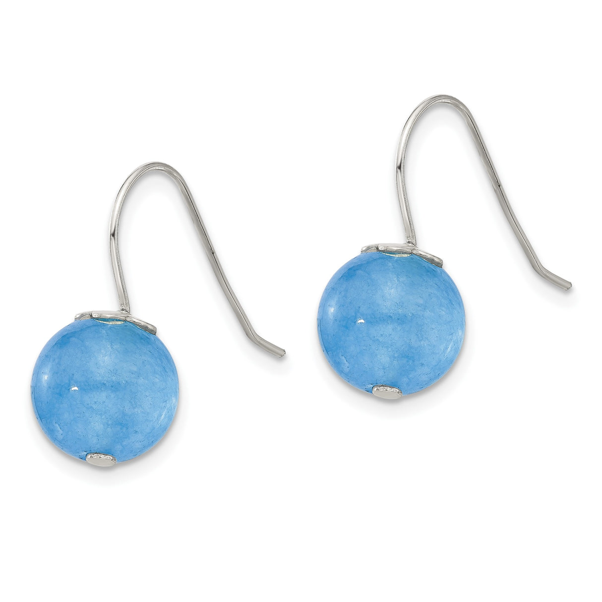 Sterling Silver Dangle Earrings with Blue Aventurine Beads, Minimalist Drop Design
