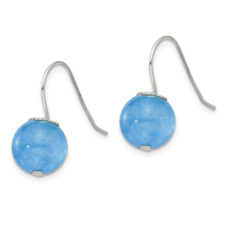 Sterling Silver Dangle Earrings with Blue Aventurine Beads, Minimalist Drop Design