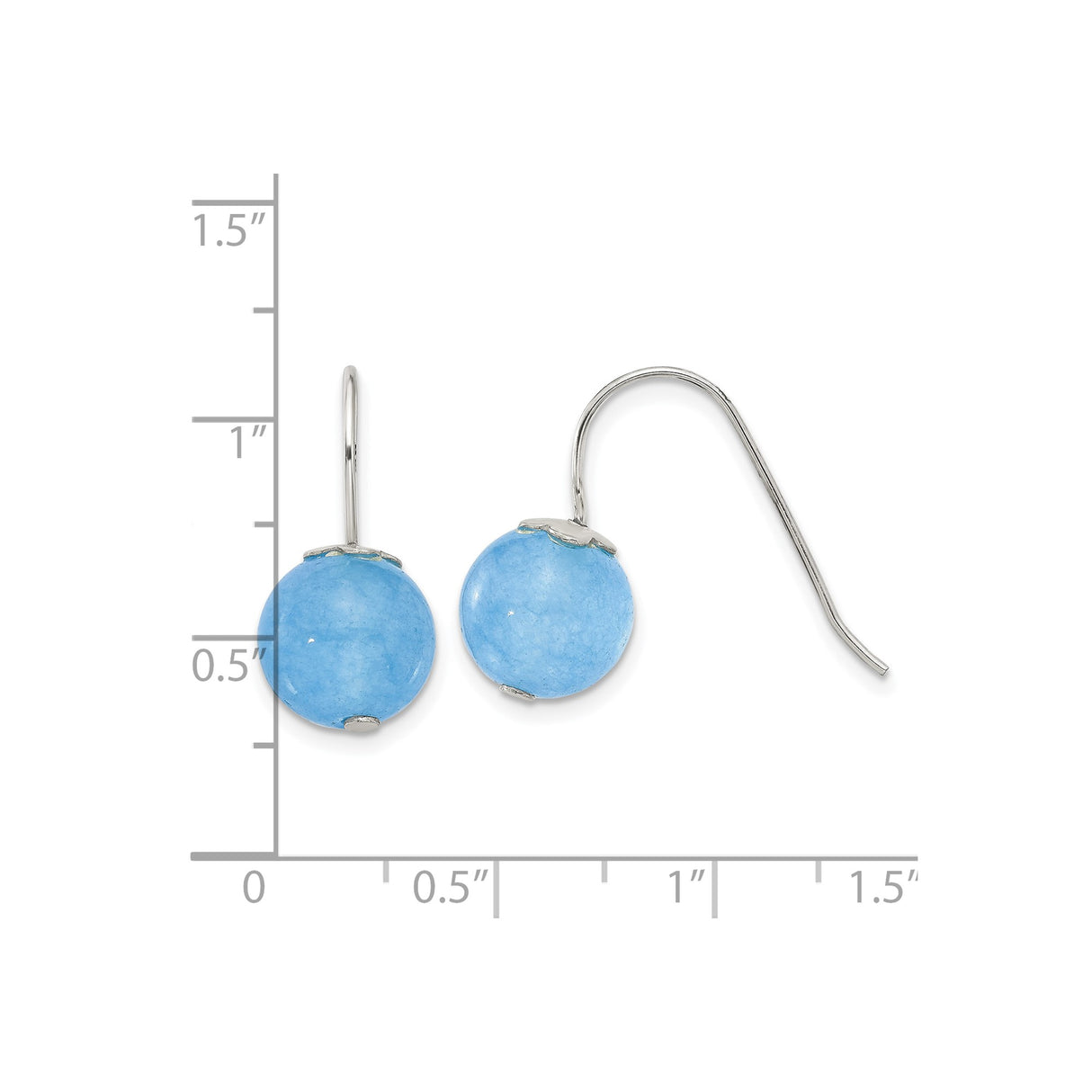 Sterling Silver Dangle Earrings with Blue Aventurine Beads, Minimalist Drop Design