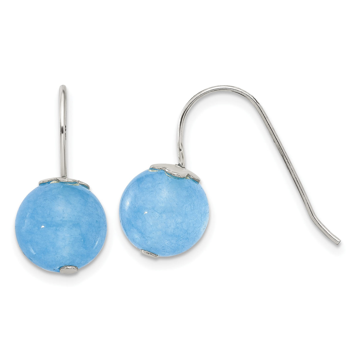 Sterling Silver Dangle Earrings with Blue Aventurine Beads, Minimalist Drop Design