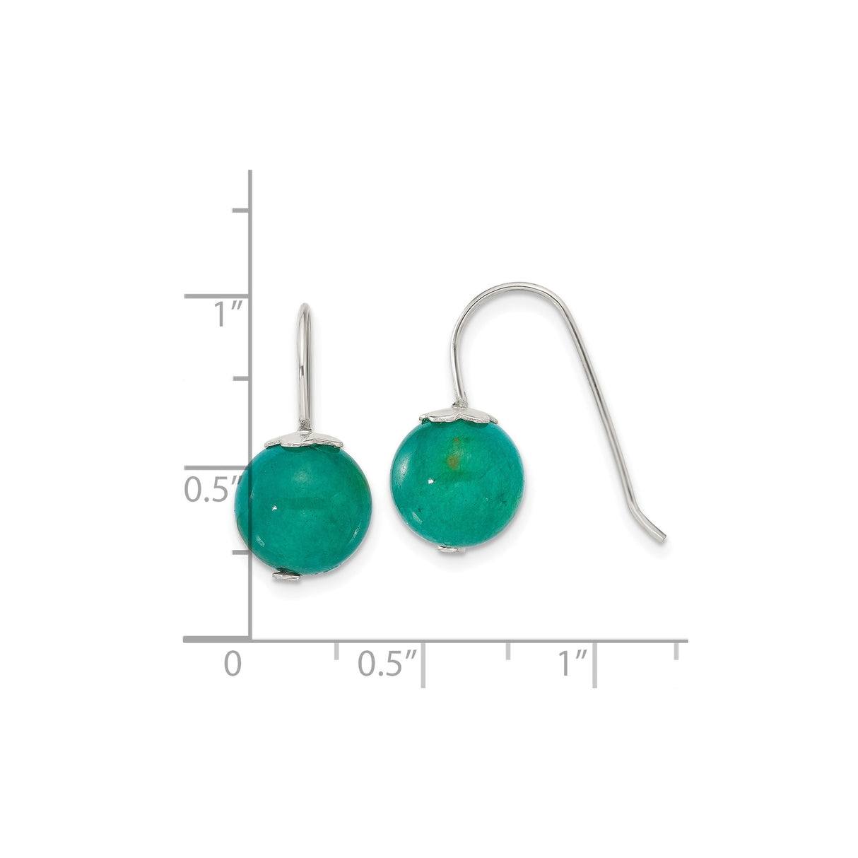 Sterling Silver Dangle Earrings with Green Aventurine Beads, Floral Cap, Boho Style
