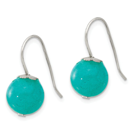 Sterling Silver Dangle Earrings with Jade, Lightweight Minimalist Hook Style for Women