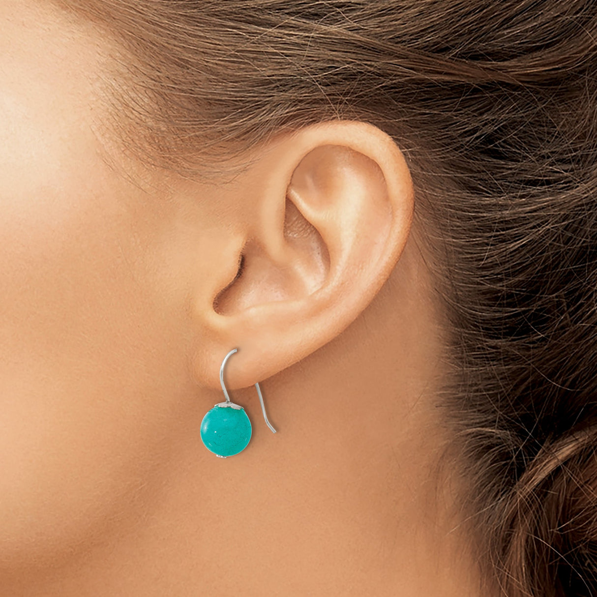 Sterling Silver Dangle Earrings with Jade, Lightweight Minimalist Hook Style for Women